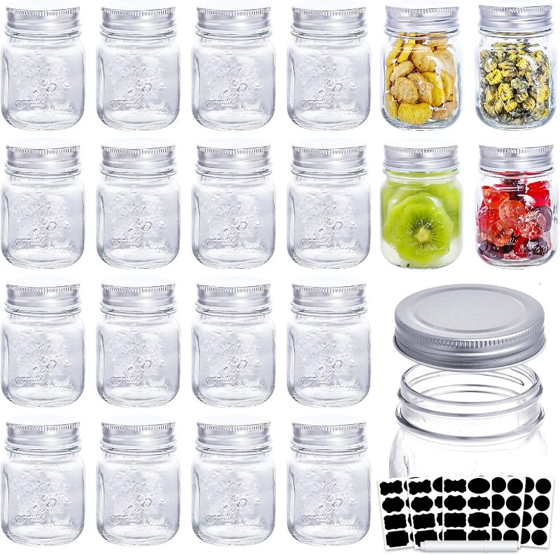 Photo 1 of 6oz Glass Jars With Lids,Spice Jars,Small Mason Jars Regular Mouth,Mini Canning Jars For Honey,Jam,Jelly,Baby Foods,Wedding Favor,Shower Favors, Set of 20