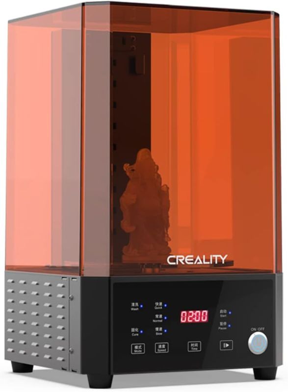 Photo 1 of Creality 3D UW-01 Washing and Curing Machine 2 in 1 UV Curing Rotary Box Bucket for LCD/DLP/SLA Resin 3D Printer Models 7.42x6x7.8 inches Transparent Visiblet