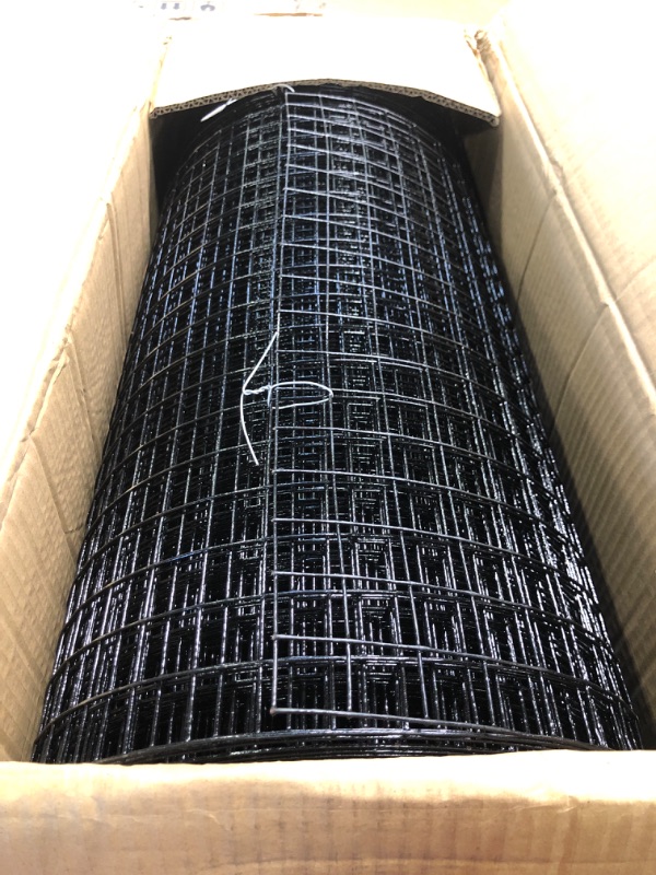 Photo 2 of 24'' x100' 1inch Hardware Cloth16 Gauge Black Vinyl Coated Welded Fence Mesh for Home and Garden Fence and Home Improvement Project (24'' x 100') 24inchx100ft