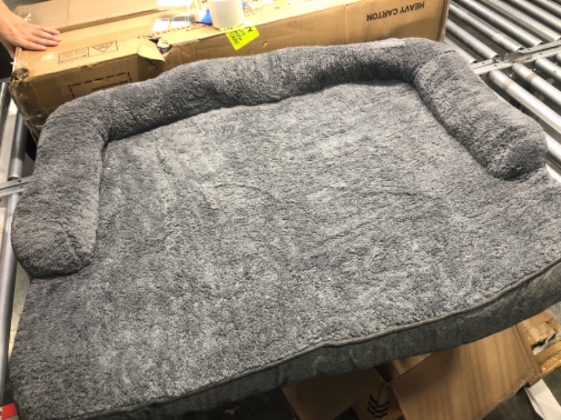Photo 3 of  Dog Beds for Large Dogs, Orthopedic Dog Bed for Medium Large Dogs, Egg- Foam Dog Crate Bed (XL(40 * 33 * 7) Inch, Grey)