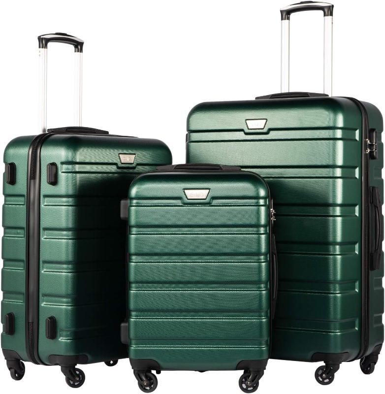 Photo 1 of 
Coolife Luggage 3 Piece Set Suitcase Spinner Hardshell Lightweight TSA Lock (dark green3)