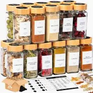 Photo 1 of 10 Pcs Spice Jars with Labels - 4 oz Glass Spice Jars with Bamboo Lids, Minimalist Farmhouse Spice Labels Stickers, Collapsible Funnel, Seasoning Storage Bottles for Spice Rack, Cabinet, Drawer