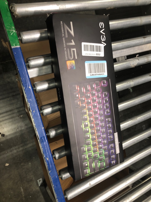 Photo 1 of EVGA Z15 RGB USB Gaming Keyboard, RGB Backlit LED, Hotswappable Mechanical Kailh Speed Silver Switches (Linear), 821-W1-15US-KR, Black