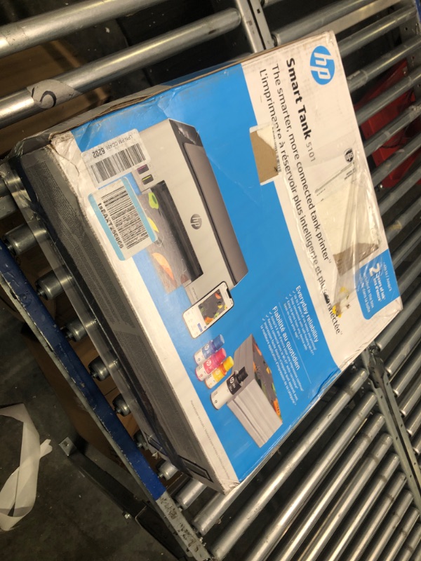 Photo 1 of **MISSING HARDWARE/INK NOT INCLUDED*HP Smart-Tank 5101 Wireless All-in-One Ink-Tank Printer with up to 2 Years of Ink Included (1F3Y0A),White