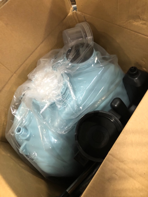 Photo 1 of SideKing Battery Powered Sprayer 2 Gallon, Upgrade Powerful Electric Sprayer with 3 Mist Nozzles, Retractable Wand, Rechargeable Handle, Garden Sprayer with Adjustable Shoulder Strap for Lawn & Garden Blue