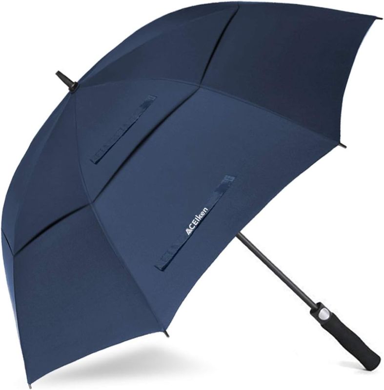 Photo 1 of ACEIken Golf Umbrella Large 58/62/68 Inch Automatic Open Golf Umbrella Extra Large Oversize Double Canopy Vented Umbrella Windproof Waterproof for Men and Women*not exact picture*

