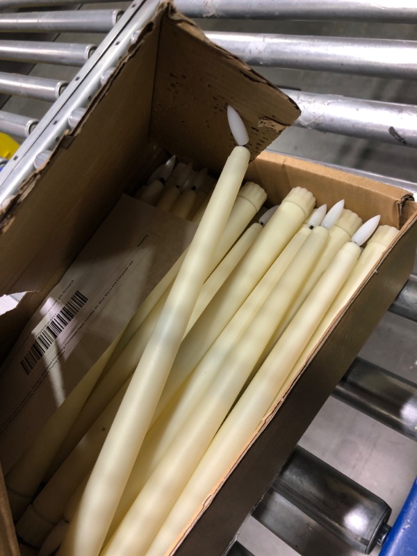 Photo 1 of 48 Pcs Flameless Taper Candles with 4 Remote, Battery Operated Flickering Flameless Taper Candles 3D Wick Warm Fire Flameless LED Faux Wax Candle Lights for Wedding Christmas Holiday Party Home Decor
