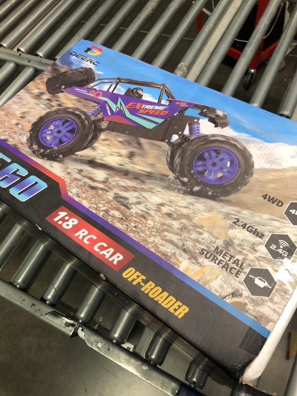 Photo 2 of **USED** DEERC DE60 Large 1:8 Scale Upgraded RC Cars Remote Control Car for Adults Boys,Off Road Monster Truck with Realistic Sound,2.4Ghz 4WD Rock Crawler Toy All Terrain Climbing,2 Batteries for 80 Min Play Classic Blue