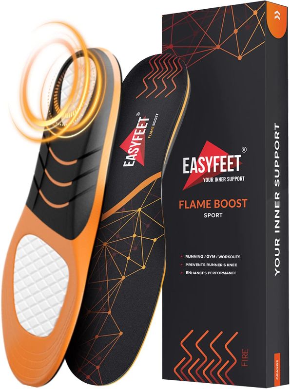 Photo 1 of Sport Athletic Shoe Insoles Men Women - Ideal for Active Sports Walking Running Training Hiking Hockey - Extra Shock Absorption Inserts - Orthotic Comfort Insoles for Sneakers Running Shoes*unknown size ** 

