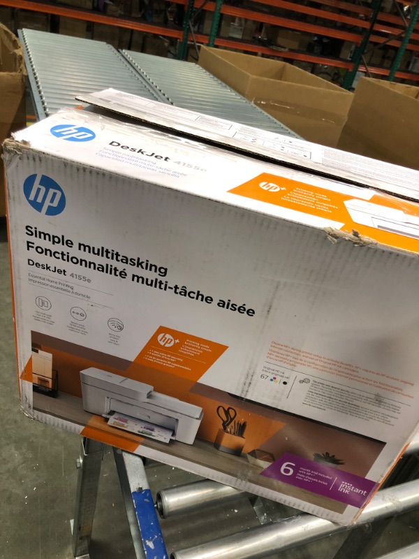 Photo 2 of HP DeskJet 4155e Wireless Color All-in-One Printer & 67XL Tri-Color High-Yield Ink Cartridge | 3YM58AN & 67XL Black High-Yield Ink Cartridge | 3YM57AN Printer + Tri-color Ink + Black Ink