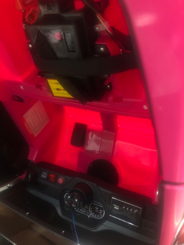 Photo 14 of ******MISSING REMOTE//NON FUNCTIONAL******Costzon Ride on Car, 12V Licensed Chevrolet Tahoe Battery Powered Electric Vehicle w/ 2.4G Remote Control, High/Low Speed, Music, Lights, MP3/USB/FM, Spring Suspension, Electric SUV for Kids (Pink)
Roll over image