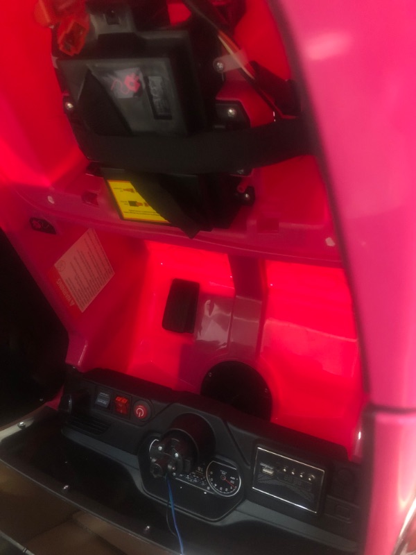 Photo 16 of ******MISSING REMOTE//NON FUNCTIONAL******Costzon Ride on Car, 12V Licensed Chevrolet Tahoe Battery Powered Electric Vehicle w/ 2.4G Remote Control, High/Low Speed, Music, Lights, MP3/USB/FM, Spring Suspension, Electric SUV for Kids (Pink)
Roll over image