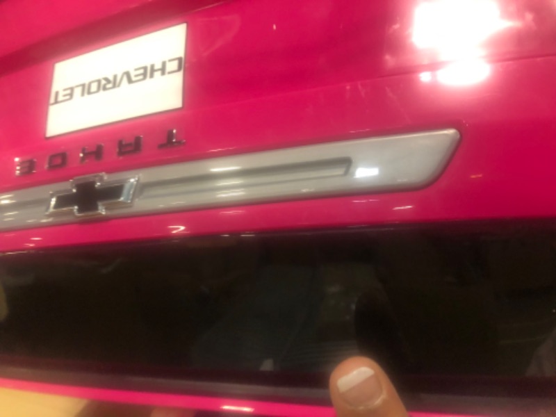 Photo 4 of Costzon Ride on Car, 12V Licensed Chevrolet Tahoe Battery Powered Electric Vehicle w/ 2.4G Remote Control, High/Low Speed, Music, Lights, MP3/USB/FM, Spring Suspension, Electric SUV for Kids (Pink)
Roll over image to zoom in
Costzon Ride on Car, 12V Licen