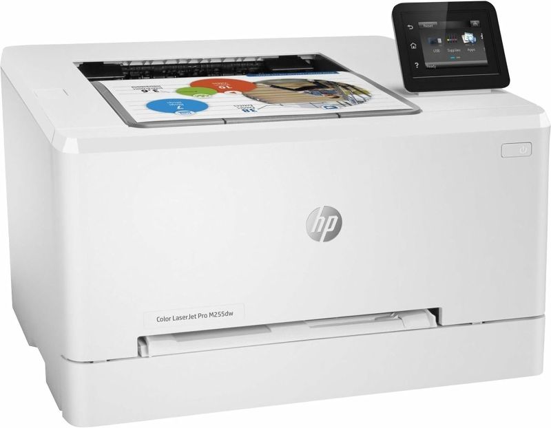 Photo 1 of HP Color LaserJet Pro M255dw Wireless Laser Printer, Remote Mobile Print, Duplex Printing, Works with Alexa (7KW64A), White