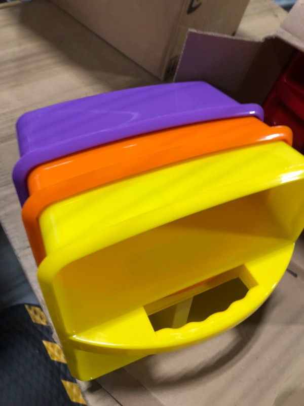 Photo 6 of Teacher Created Resources Assorted Primary Colors Portable Plastic Storage Caddy 6-Pack for Classrooms, Kids Room, and Office Organization, (Blue, Green, Orange, Purple, Red and Yellow) 3 Compartment