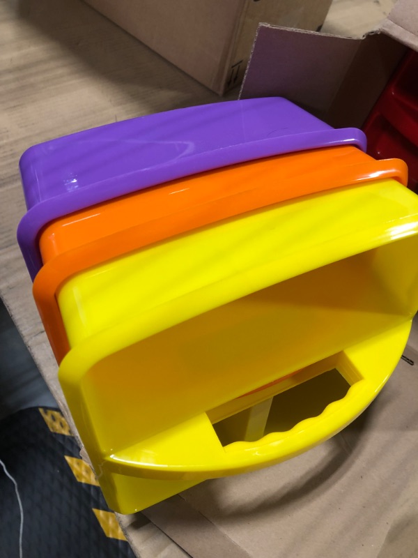 Photo 3 of Teacher Created Resources Assorted Primary Colors Portable Plastic Storage Caddy 6-Pack for Classrooms, Kids Room, and Office Organization, (Blue, Green, Orange, Purple, Red and Yellow) 3 Compartment