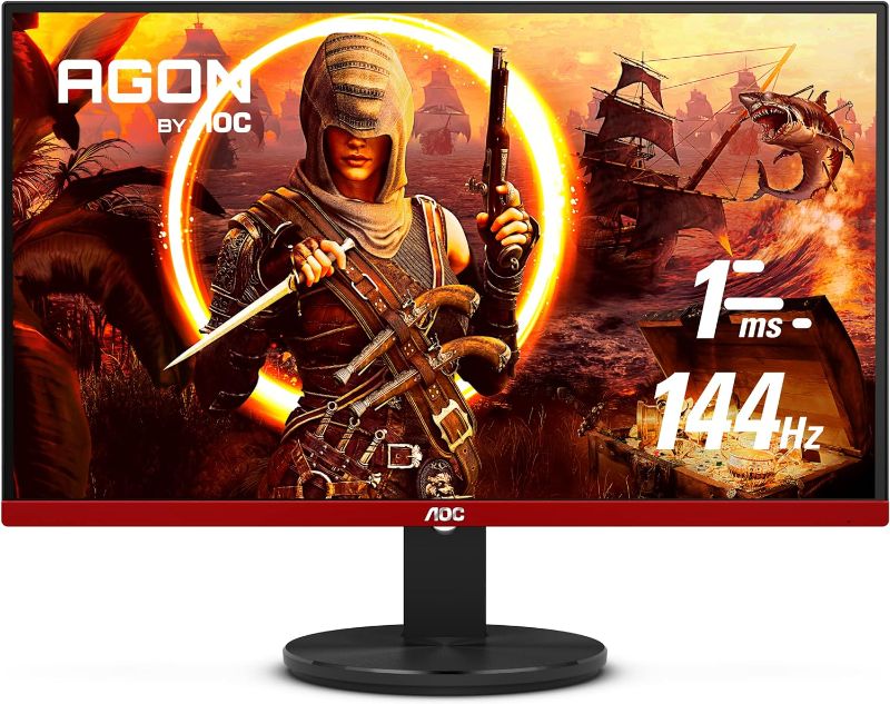 Photo 1 of AOC G2490VX 24" Class Frameless Gaming Monitor, FHD 1920x1080, 1ms 144Hz, FreeSync Premium, 126% sRGB / 93% DCI-P3, 3Yr Re-Spawned Zero Dead Pixels, Black