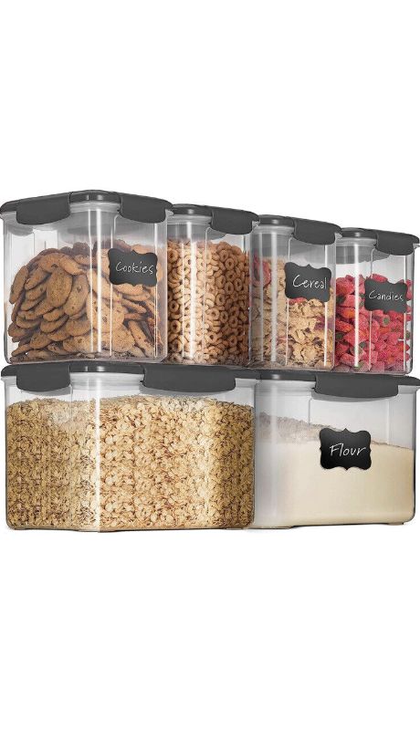 Photo 1 of 12-Piece Airtight Food Storage Containers With Lids Cereal, Sugar, Coffee, Rice
