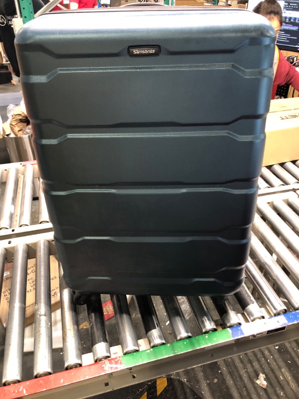 Photo 3 of ** HANDLE STIFF** Samsonite Omni PC Hardside Expandable Luggage with Spinner Wheels, Checked-Large 28-Inch, Teal Checked-Large 28-Inch Teal