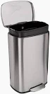 Photo 1 of Amazon Basics Smudge Resistant Rectangular Trash Can With Soft-Close Foot Pedal, Brushed Stainless Steel, 50 Liter/13.2 Gallon, Satin Nickel Finish** not exct photo**