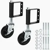 Photo 1 of 1 pack+ Spring Loaded Gate Caster, 4 Inch Gate Wheels for Wooden Gate, Heavy Duty Fence Gate Support Wheel with Universal Mount Plate, 220-500 Lbs Load Capacity, Black** not exact photo**