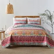 Photo 1 of Boho Style Queen Quilt Set Reversible Bohemian  ** not exact photo**