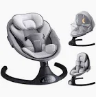 Photo 1 of Baby Swing for Infants | Electric Bouncer for Babies,Portable Swing for Baby Boy Girl,Remote Control Indoor Baby Rocker with 5 Sway Speeds,3 Seat Positions,10 Music and Bluetooth