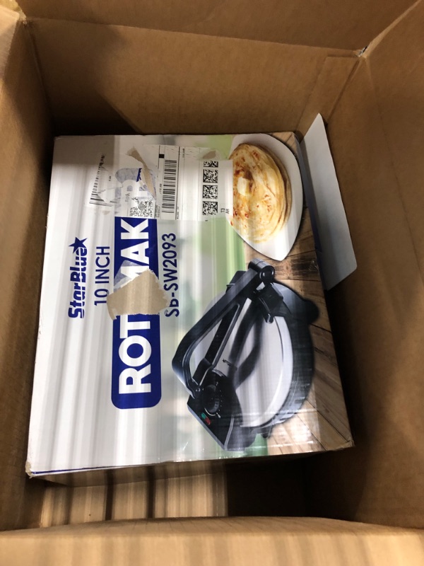 Photo 3 of 10inch Roti Maker by StarBlue with FREE Roti Warmer - The automatic Stainless Steel Non-Stick Electric machine to make Indian style Chapati, Tortilla, Roti AC 110V 50/60Hz 1200W SB-SW2093