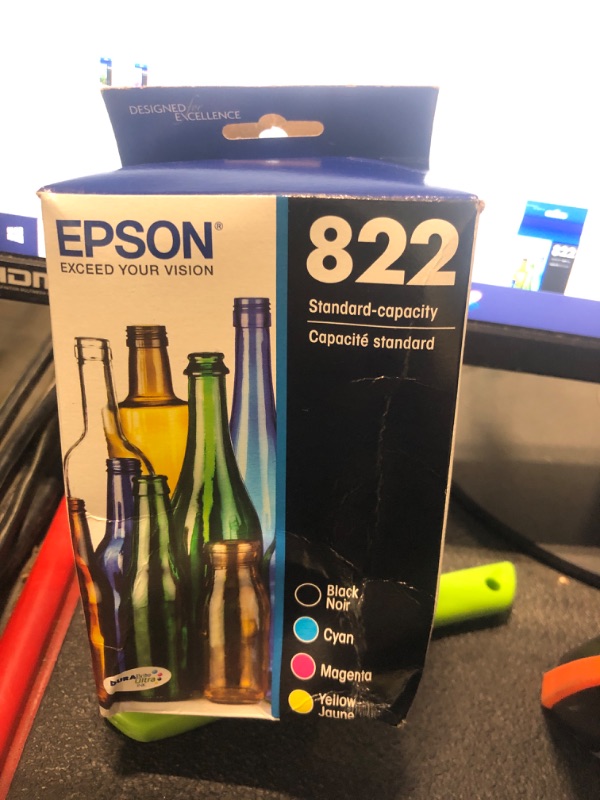 Photo 2 of Epson T822 DURABrite Ultra -Ink Standard Capacity Black & Color -Cartridge Combo Pack (T822120-BCS) & T822 DURABrite Ultra -Ink Standard Capacity Magenta -Cartridge (T822320-S) Ink + Ink Standard Capacity Magenta