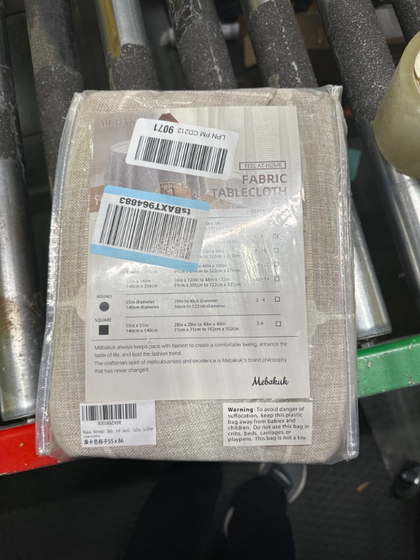 Photo 1 of Mebakuk Rectangle Table Cloth Checkered Farmhouse Tassel Tablecloth Wrinkle Free and Washable Decorative Embroidered Fabric Table Cover for Kitchen (Oblong 55" x 86" (6-8 Seats), Coffee Grid) 55" x 86" (6-8 Seats) Coffee Grid