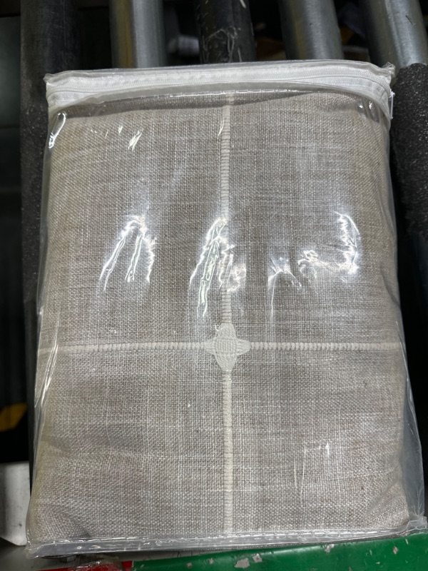 Photo 1 of Mebakuk Rectangle Table Cloth Checkered Farmhouse Tassel Tablecloth Wrinkle Free and Washable Decorative Embroidered Fabric Table Cover for Kitchen (Oblong 55" x 86" (6-8 Seats), Coffee Grid) 55" x 86" (6-8 Seats) Coffee Grid