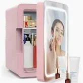 Photo 1 of **USED** PERSONAL CHILLER 6.2L Mini Fridge Cooler and Warmer with LED Lighted Mirrorr, Portable Mini Fridge for Makeup, Skincare, Snacks, Bedroom Vanity & More