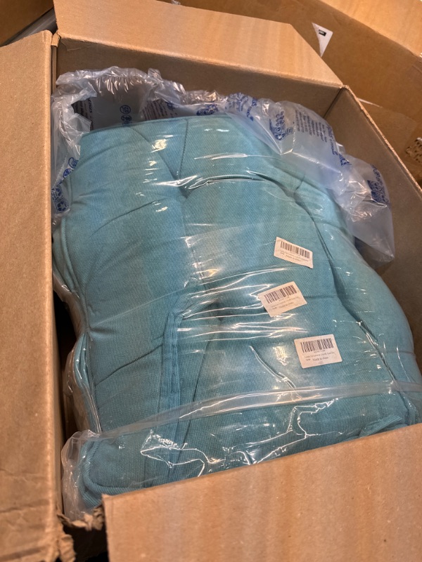 Photo 1 of **USED** Furlide Chair Pads with Ties Indoor Outdoor Cushions 18 x 18 Inch for Dining Chairs Set of 4, Square Blue Blue 4 Count (Pack of 1)