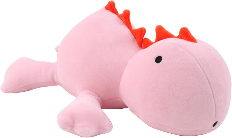 Photo 1 of 4lbs Cute Soft Dinosaur Weighted Stuffed Animals, 24 inch Pink Dino Stuffed Plush Animal Throw Pillows, Kawaii Plushies Hugging Toy Gifts for Kids