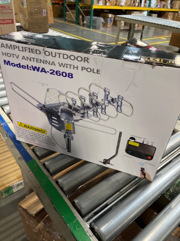 Photo 2 of PBD WA-2608 Digital Amplified Outdoor HD TV Antenna with Mounting Pole & 40 ft RG6 Coax Cable 150 Miles Range Wireless Remote Rotation Support 2TVs