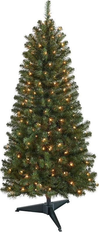 Photo 1 of 5 Feet Christmas Tree Prelit Artificial Christmas Everett Pine Tree, with 424 Branch Tips, 200L Incandescent Clear Lights