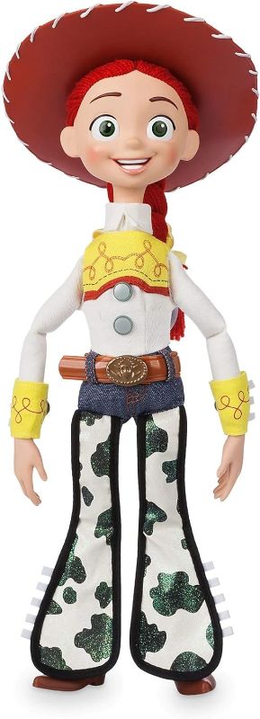 Photo 1 of DISNEY Store Official Jessie Interactive Talking Action Figure from Toy Story, 15 Inches, Features 10+ English Phrases & Sounds, Interacts with Other Figures, Removable Hat, Ages 3+