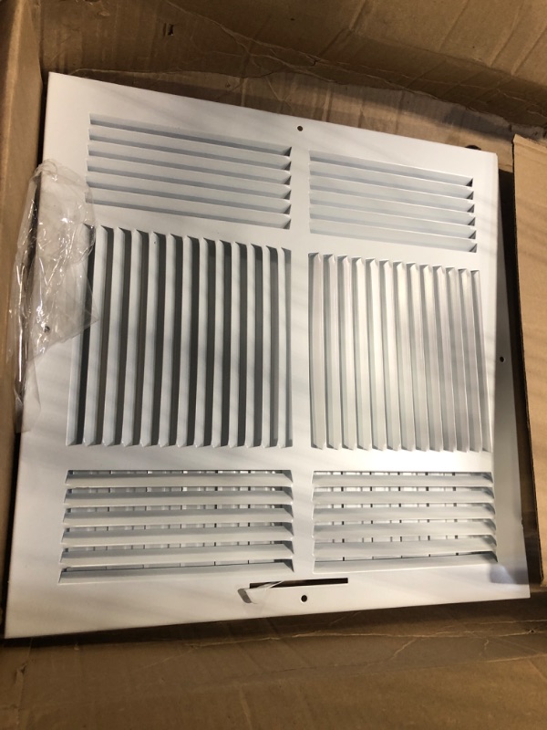 Photo 2 of 14"x 14" (Duct Opening Size) 4-Way Stamped Face Steel Ceiling/sidewall Air Supply Register - Vent Cover - Actual Outside Dimension 15.75" X 15.75"