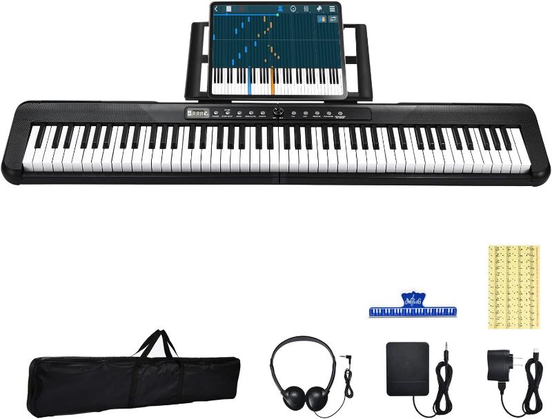 Photo 1 of **NO POWER CORD***Similar Item* Digital Piano Full Size Semi Weighted Electronic Keyboard Piano with Music Stand