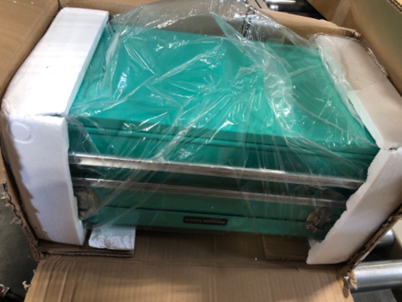 Photo 1 of Amazon Basics 2-Drawer Steel Organization Chest - Turquoise Powder Coated Finish, 18.11 x 8.66 x 9.45 inches
