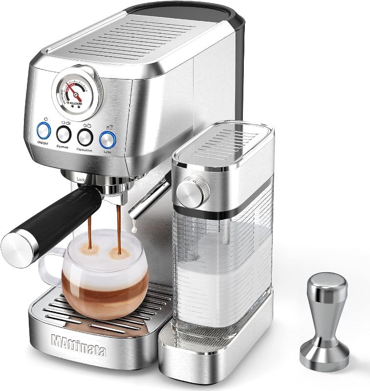 Photo 1 of Cappuccino Machine and Espresso Machine, 20 Bar Stainless Steel Latte Maker and Espresso Machine for Home with Automatic Milk Frothing System …
