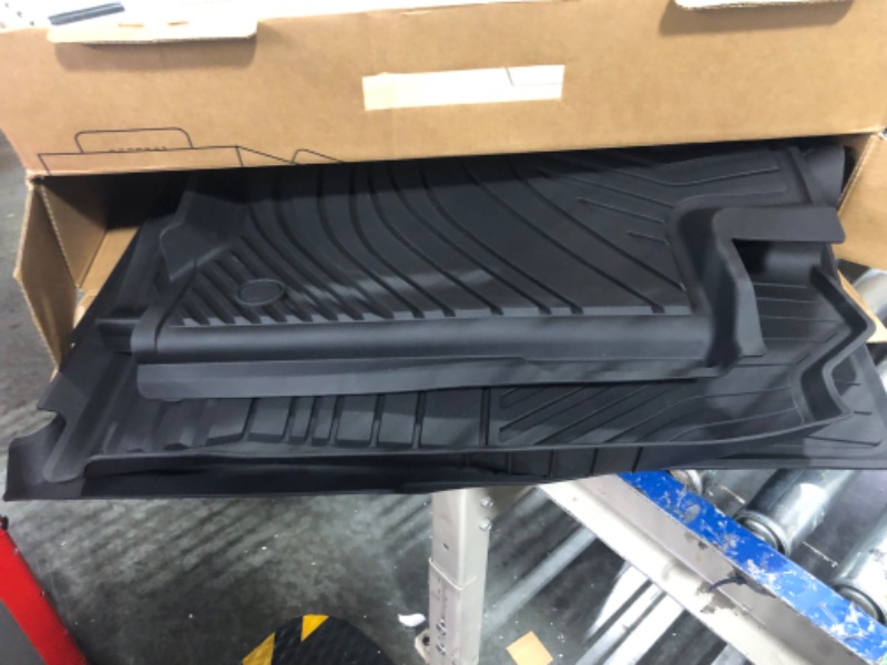 Photo 3 of 3W Floor Mats Fit 2022-2024 Toyota Tundra (Only for CrewMax Cab), Custom Fit All-Weather TPE Front & Rear Row Floor Liner Black Floor Mats for Tundra 2022-2024