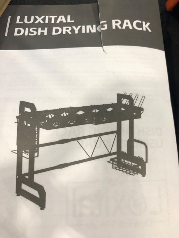 Photo 1 of Luxital Over The Sink Dish Drying Rack-Adjustable (22" to 35.6") Large Dish Drying Racks for Kitchen Counter Organizers and Dishes Storage 2 Tier with Multifunctional Baskets Black