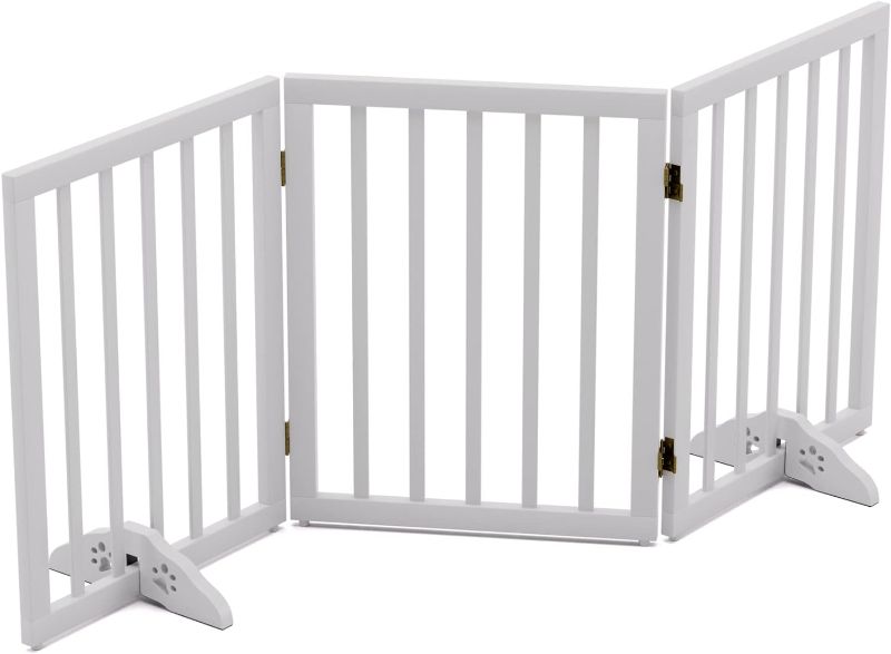 Photo 1 of 24 inch 3 pannel freestanding pet gate color: white 