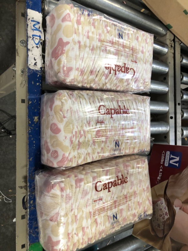 Photo 1 of Capable Newborn Diapers 126 Count, Triple Leak-Proof Baby Diapers, Hypoallergenic Disposable Diapers with Wetness Indicator, Extra-Absorbent, Light and Snug, Diapers Size NB Newborn (126 Count)
