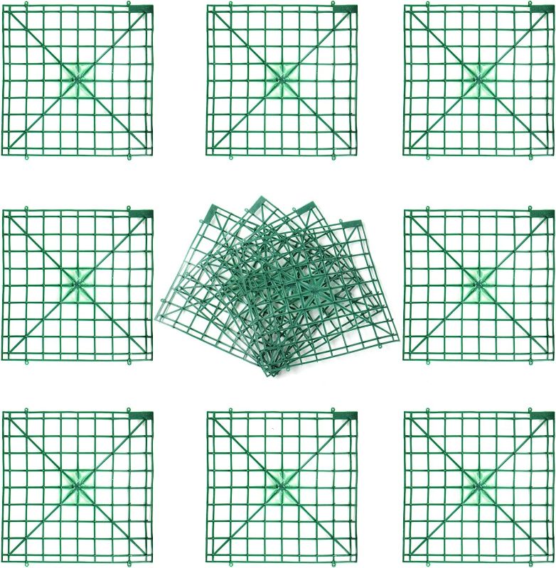 Photo 1 of 12 Pcs Artificial Flower Grid Panels, DIY Flowers Wall Frames, 10x10 inches Grid Wall Panels, Plastic Flower Wall Panel for Wedding Party Decoration,Flower Grids,Artificial Flowers Plant Base