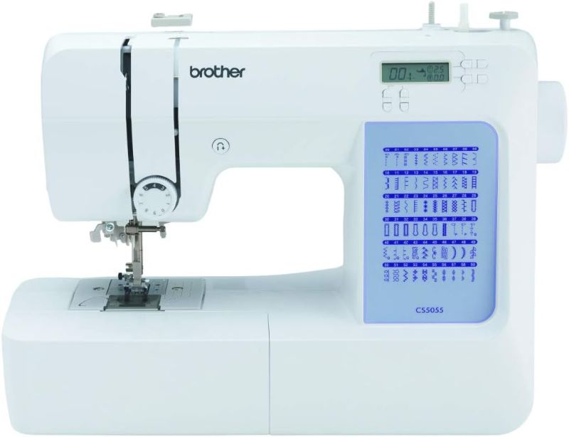 Photo 1 of Brother CS5055 Computerized Sewing Machine, 60 Built-in Stitches, LCD Display, 7 Included Feet, White