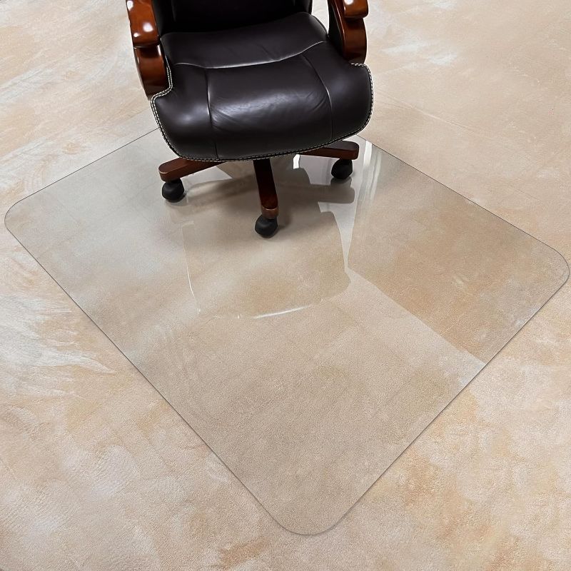 Photo 1 of [Large Size] Crystal Clear 1/5" Thick 59" x 47" Heavy Duty Hard Chair Mat, Can be Used on Carpet or Hard Floor