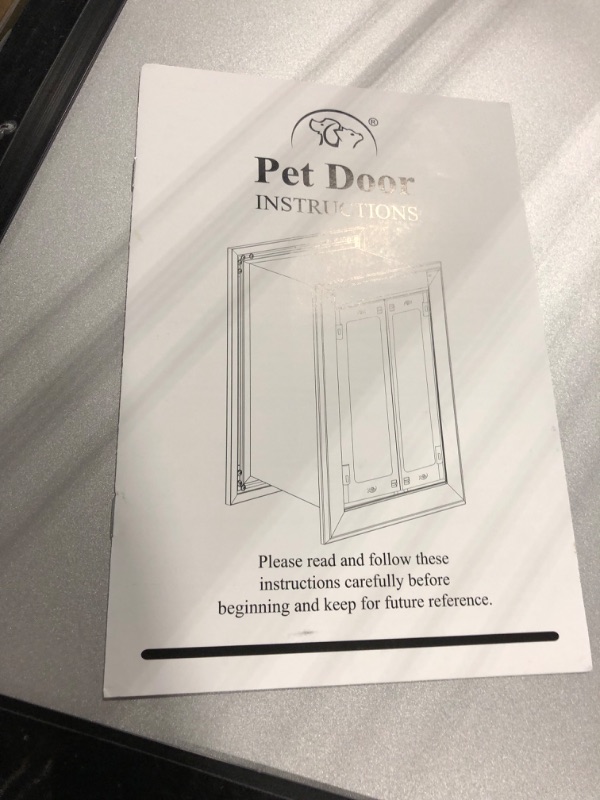Photo 1 of ALUMANI Dog Door for Wall, Dog Door with Aluminum Frame, Telescoping Tunnel, Magnetic Flap Design and Two Sliding Lock Panels, Easy to Install for Interior and Exterior Walls, Medium,Black.