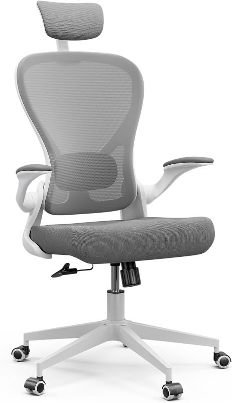 Photo 1 of FRYLR ERGPNOMIC OFFICE CHAIR WHITE GREY